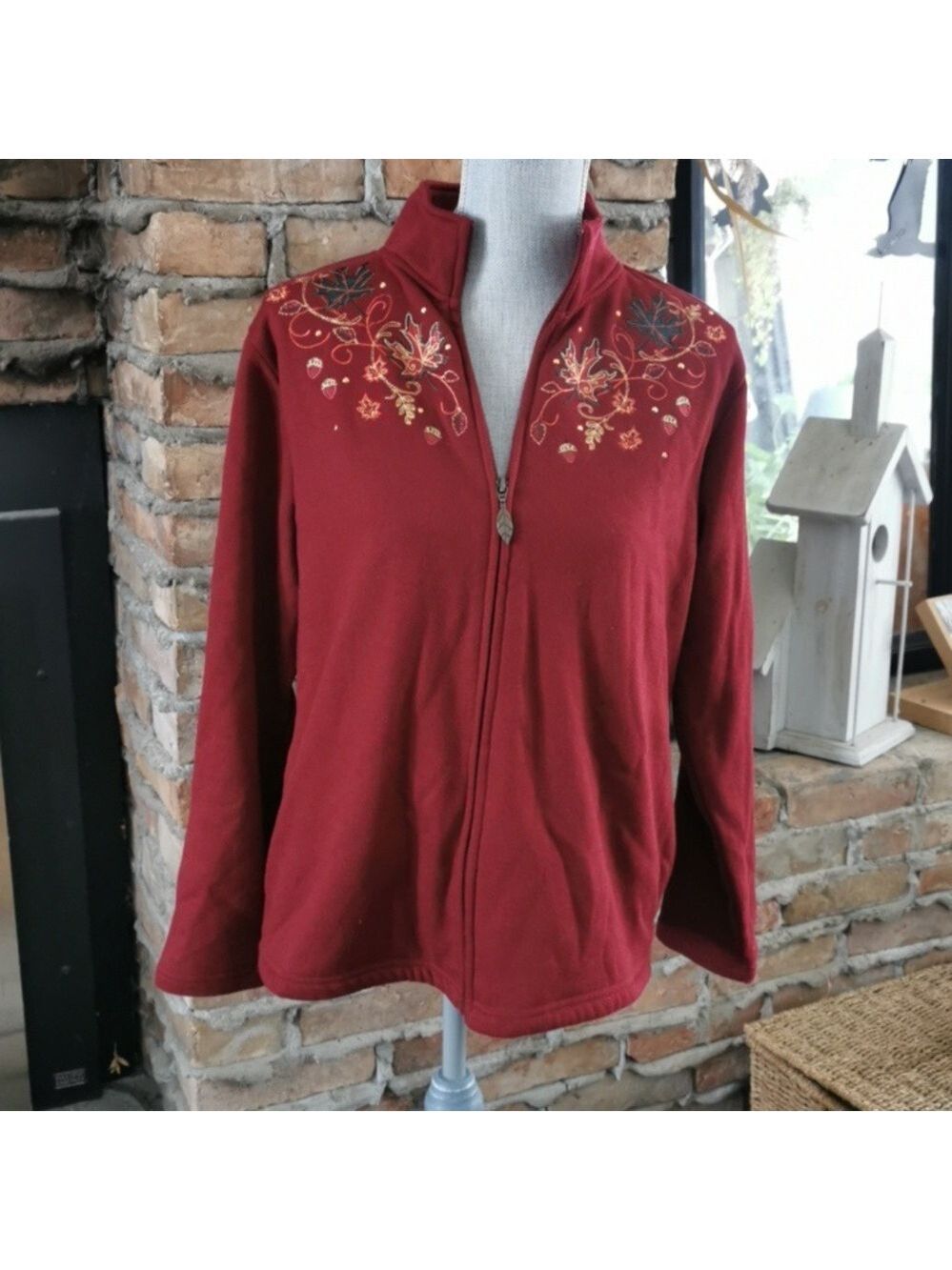 Tradition vintage cozycore fallvibes zippered cardigan. Size 12 (M)